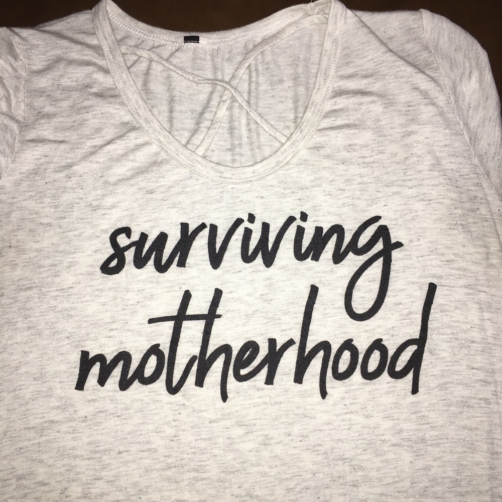 Graphic tee with string neckline